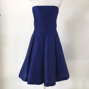 Elegant Blue Strapless Dress